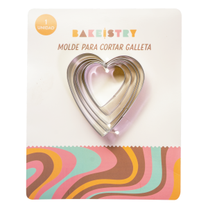Set Modes Para Cortar Galletas Diseño Corazón BAKEISTRY 5 Piezas
