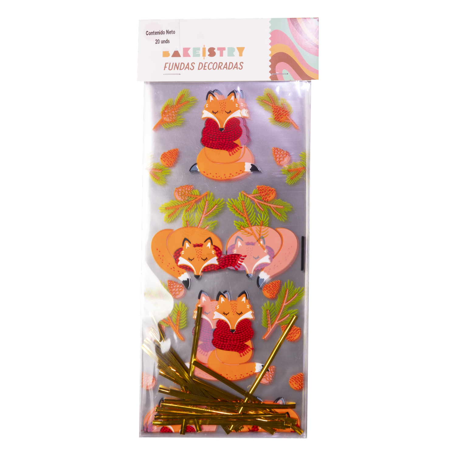 Fundas Decoradas Navideñas Zorrito BAKEISTRY 20 Uds