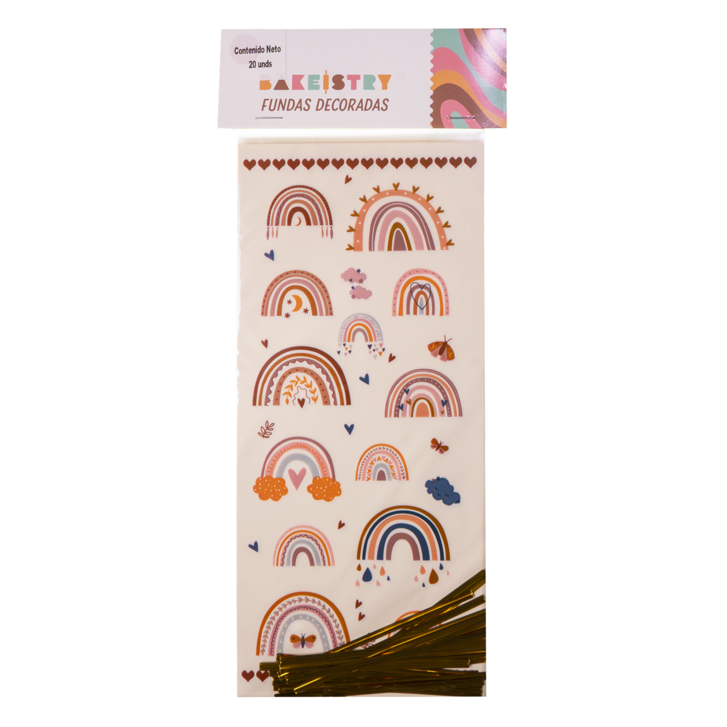 Fundas Decoradas Arco Iris BAKEISTRY 20 Uds