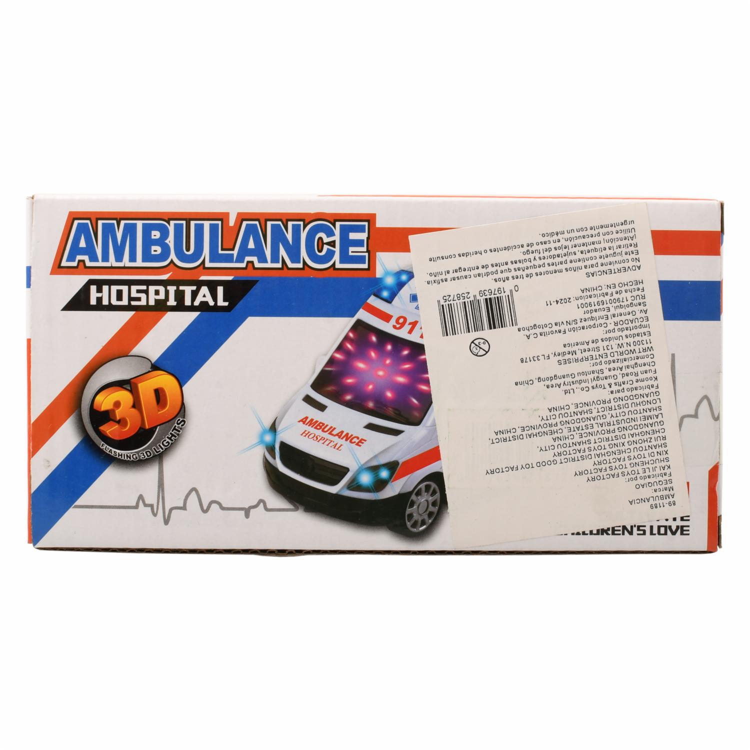 Vehículo De Emergencia Ambulancia 3D KOOME Posee Luz Y Sonido - Image 2