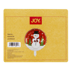 Globo De Aluminio Navideño Muñeco De Nieve JOY 45 X 45 Cm