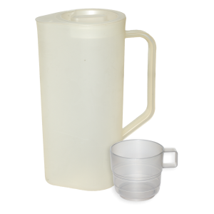 Set Jarra Y Tazas Gardenia Taupe FREE HOME 6 Piezas