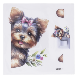Adhesivo Decorativo De Pared Para Interruptor Perro Yorkshire ZHI XIAN 1 Pieza