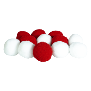 Colgantes Decorativos Pom Pom Rojo Y Blanco Para San Valentín HUI PAI X12 Piezas