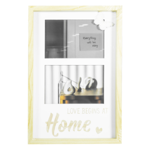 Portaretratos Diseño "LOVE BEGINS AT HOME" BINBIN ARTS & CRAFTS 2 Piezas