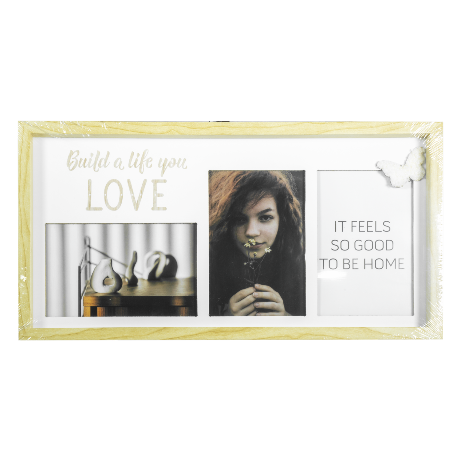 Portaretratos Diseño "Build A Life You Love" BINBIN ARTS & CRAFTS 3 Piezas