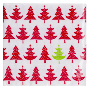 Servilleta Navideña Árboles Rojos DFHO X 20 Uds