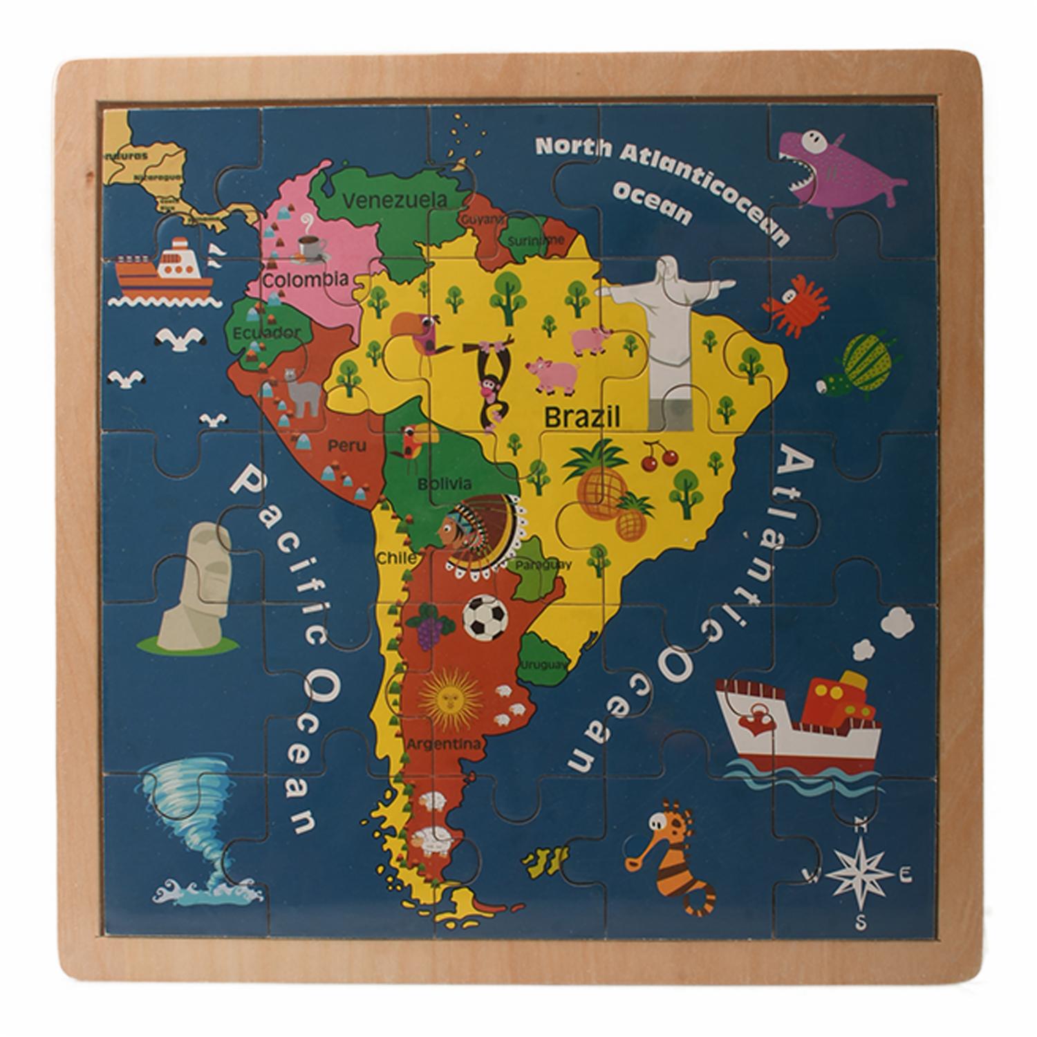 Rompecabezas Mapa Sud América TOP BRIGHT 25 Piezas