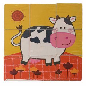 Rompecabezas En Cubo: Vaca TOP BRIGHT 9 Piezas