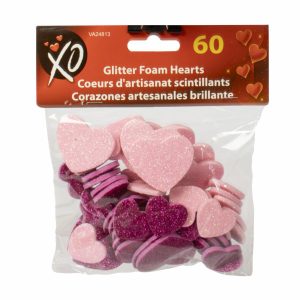 Corazones De Foami Glitter LP X 60 Uds