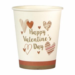 Vasos De Papel San Valentín 9 Onz LPS X 8 Uds