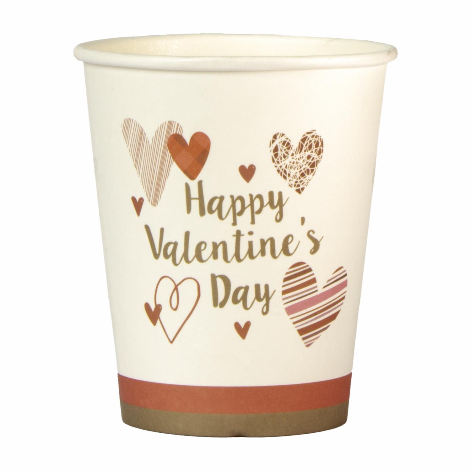 Vasos De Papel San Valentín 9 Onz LPS X 8 Uds
