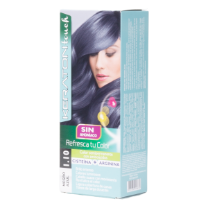Tinte De Cabello Sin Amoníaco Con Cisteína + Arginina Tono 1.10 Negro Azul KERATON 60 Ml