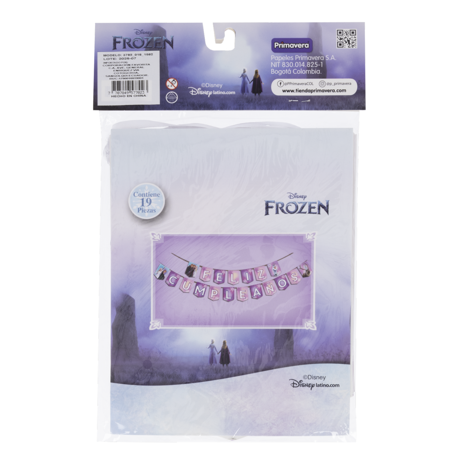 Letrero De Cumpleaños Diseño Frozen DISNEY 1 Pieza - Image 2