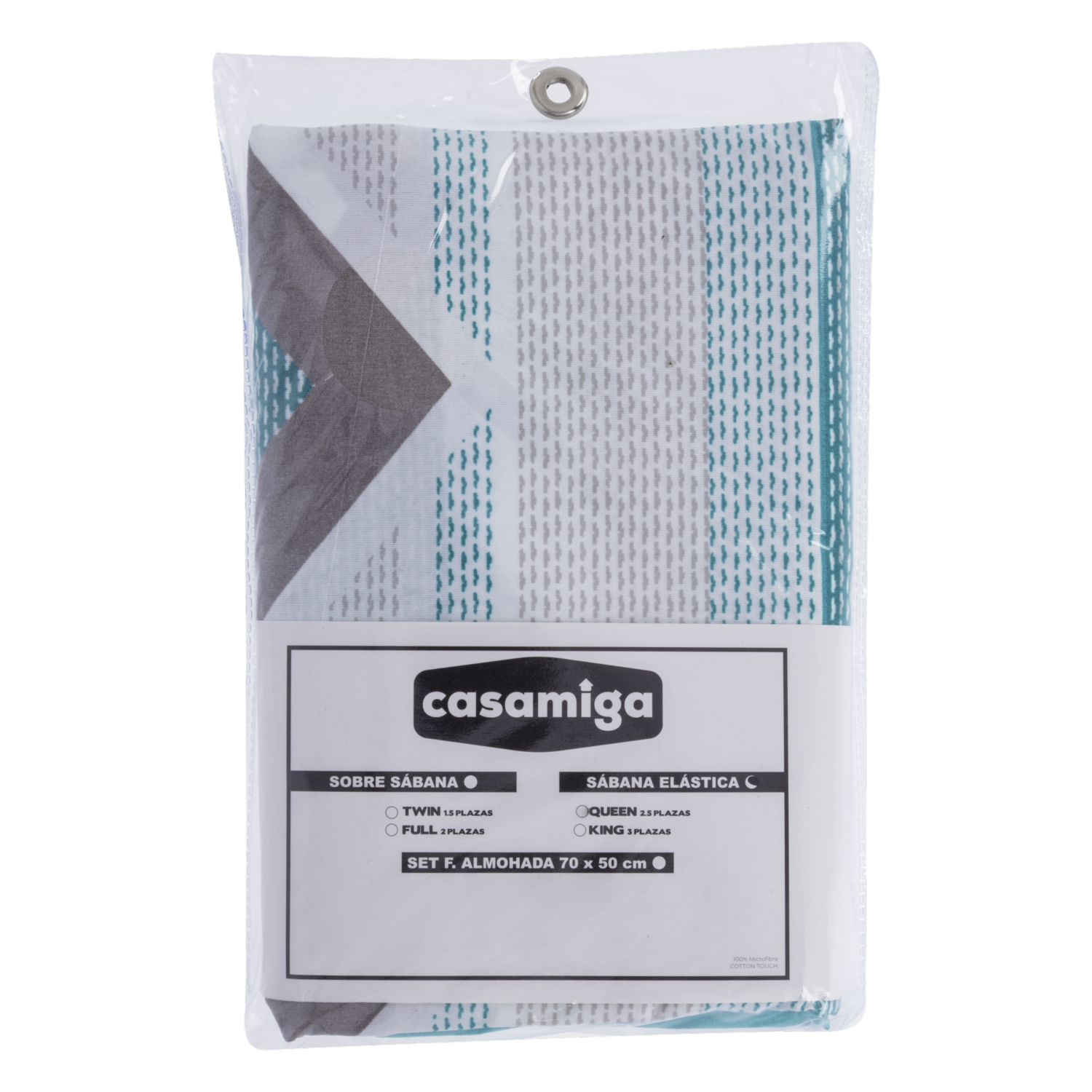 Sabana Elástica Luminar Rayas CASAMIGA 2 1/2 Plazas