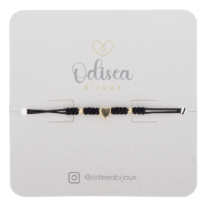 Pulsera Con Corazón Negro ODISEA BIJOUX 1 U