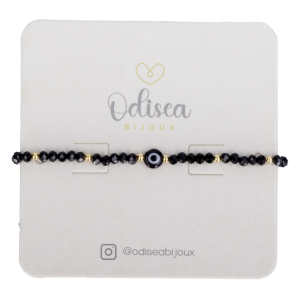 Pulsera Ojo Turco Cristales Negra ODISEA BIJOUX Unidad