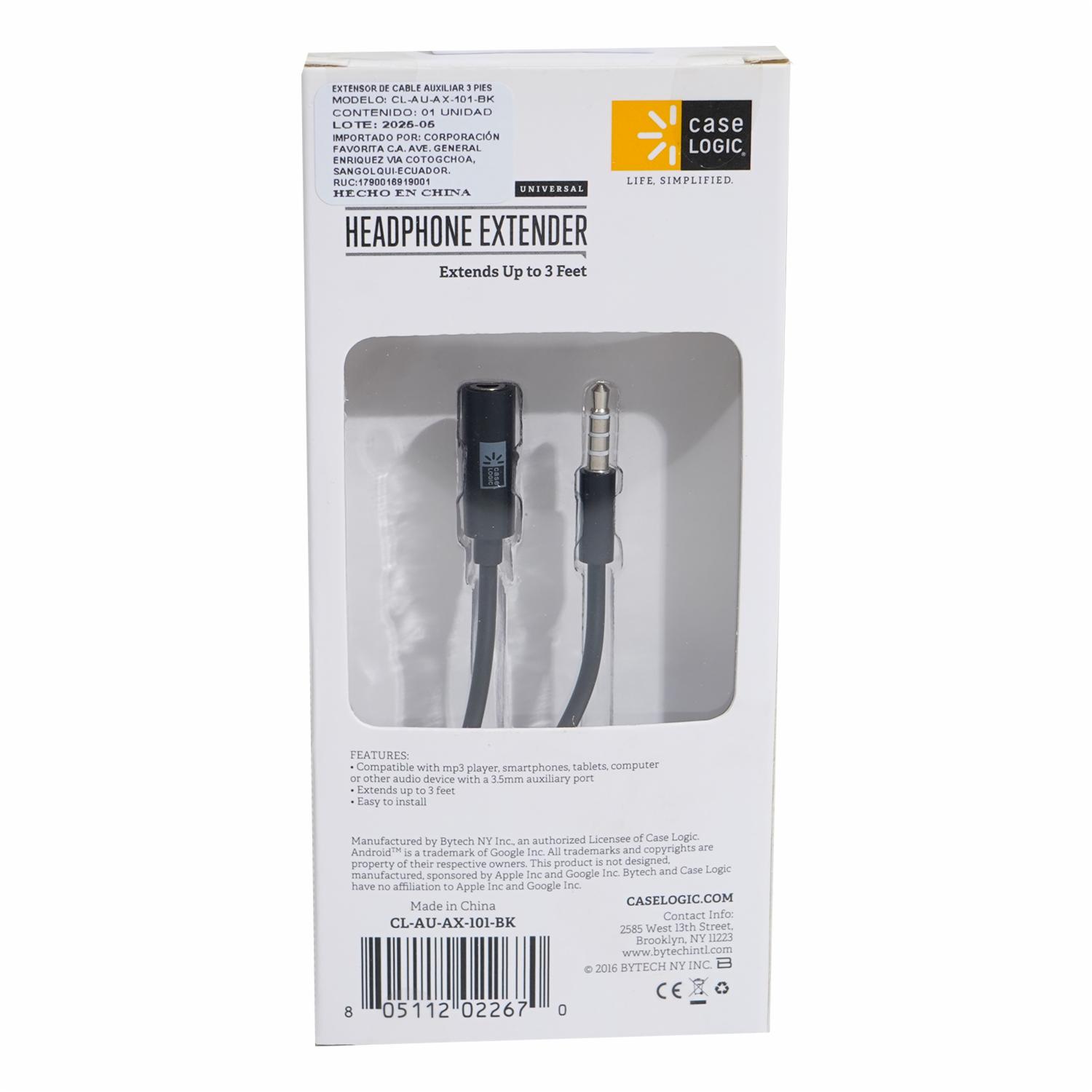 Cable De Extensión Para Audífonos CASE LOGIC 3 Pies - Image 2