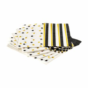 Servilletas Rayas Negras IMPORTADORA CUMPLEAÑOS X 20 Uds