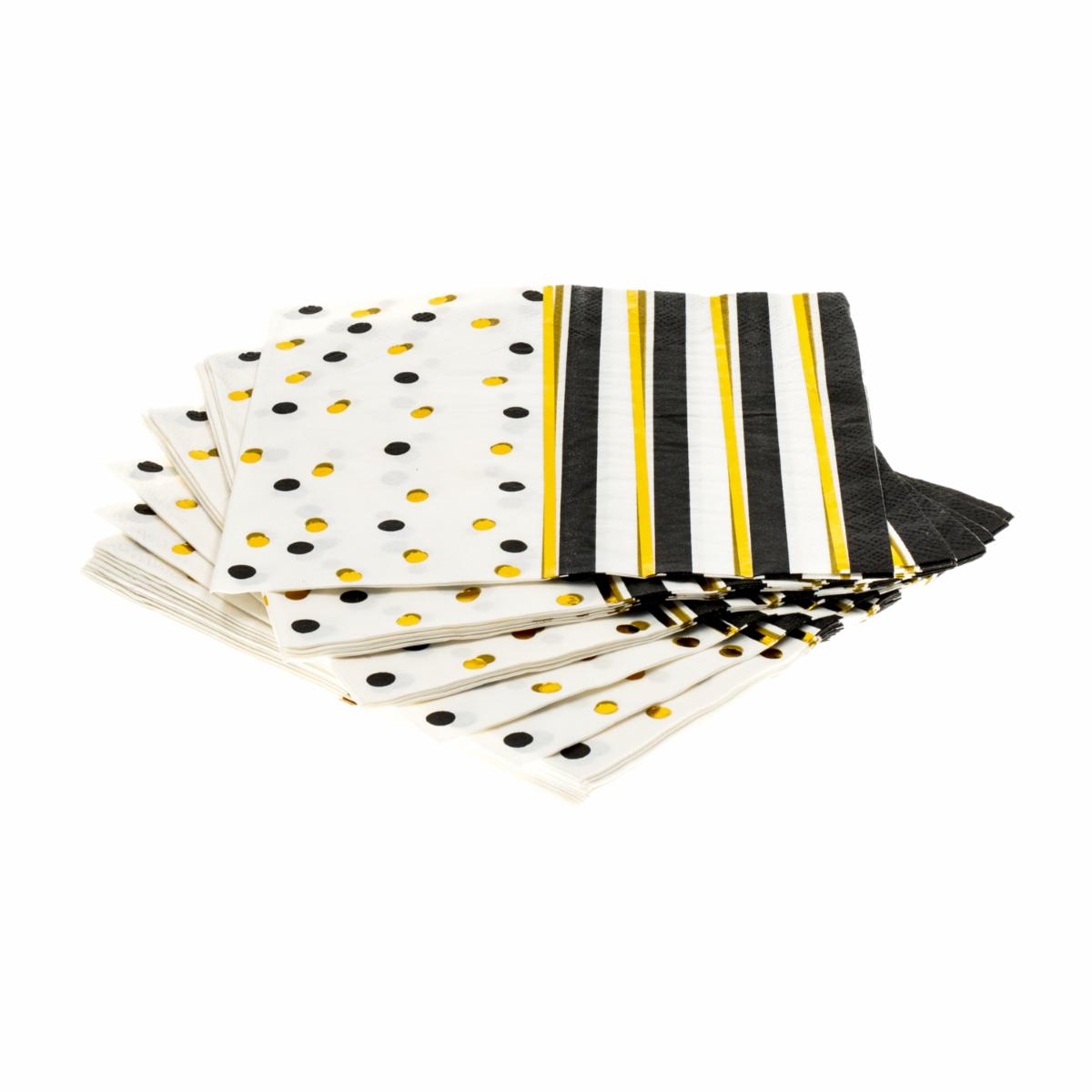 Servilletas Rayas Negras IMPORTADORA CUMPLEAÑOS X 20 Uds