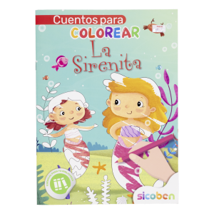 Libro Cuentos Para Colorear La Sirenita SICOBEN 48 Páginas