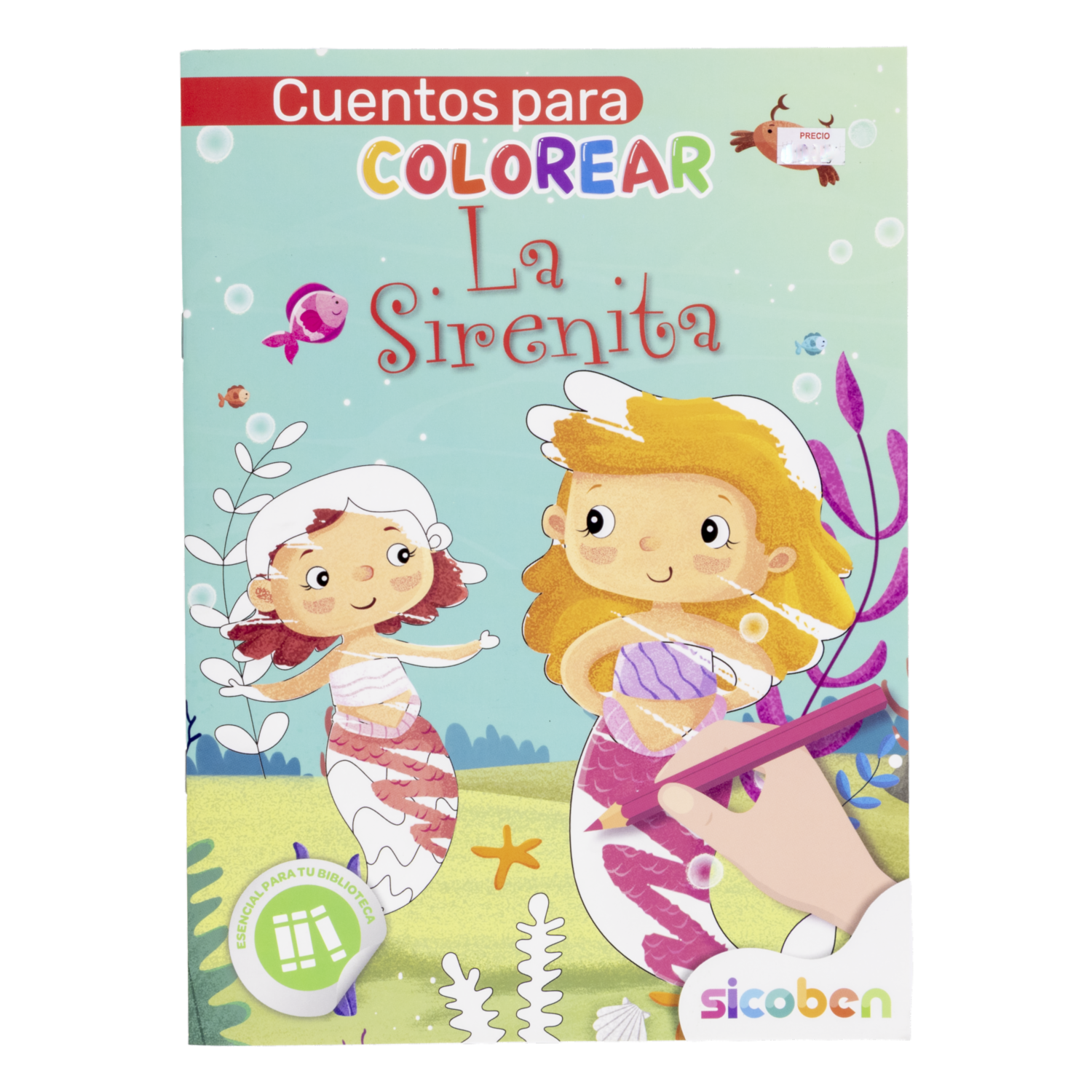 Libro Cuentos Para Colorear La Sirenita SICOBEN 48 Páginas