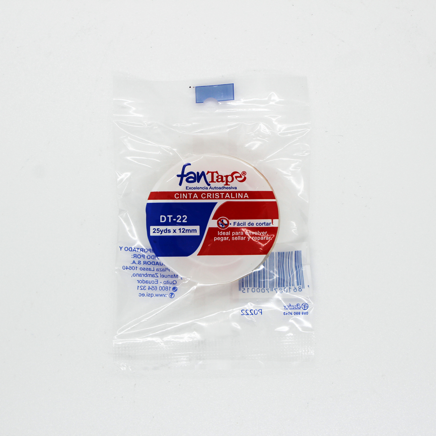 Cinta Adhesiva Cristalina FANTAPE 25YX12MM X12