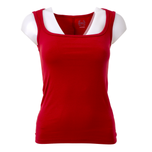 Top Tiras Anchas Escote Recto Rojo GIRLY