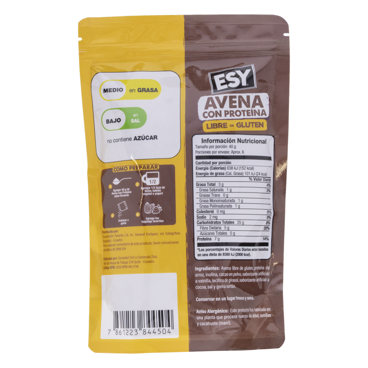 Avena Con Proteína Sabor A Brownie ESY 265 G - Image 2