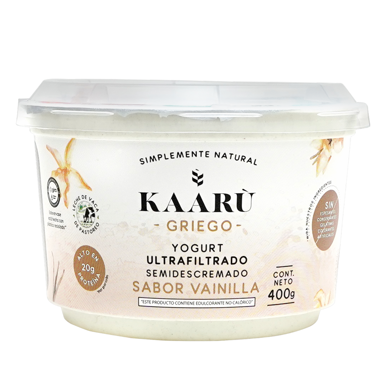 Yogurt Griego Ultrafiltrado Semidescremado Sabor Vainilla KAARÙ 400 G