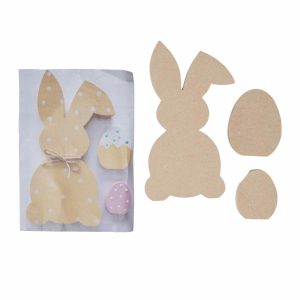 Set Manualidad Conejo Pascua 2 ARTES Y MADERA 3 Piezas