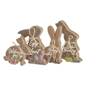Set Decorativo Diiseño Conejos De Pascua JIERI 4 Piezas