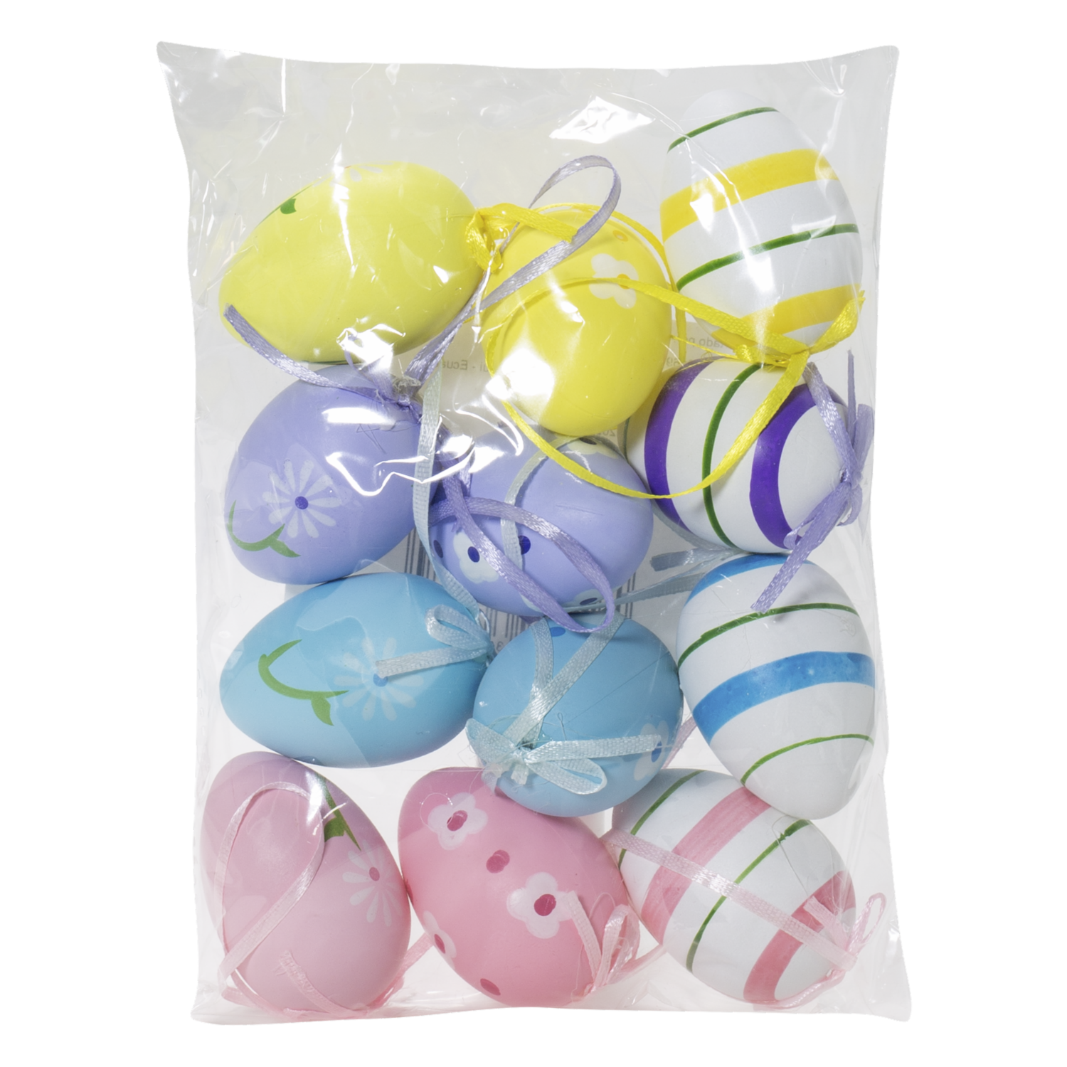 Huevos De Pascua Colgantes Decorativos 12 Piezas GE CE EASTER 6X4 Cm