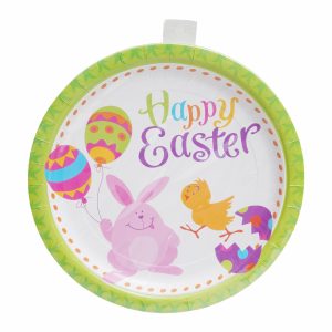 Plato Desechable Felices Pascuas IMPORTADORA CUMPLEAÑOS 8 Uds X 23 Cm