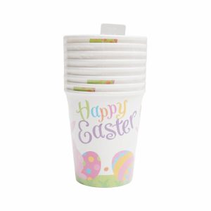 Vaso Desechable Felices Pascuas IMPORTADORA CUMPLEAÑOS 8 Uds X 9 Oz
