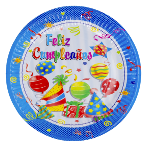 Plato Feliz Cumpleaños IMPORTADORA CUMPLEAÑOS X 10 Uds