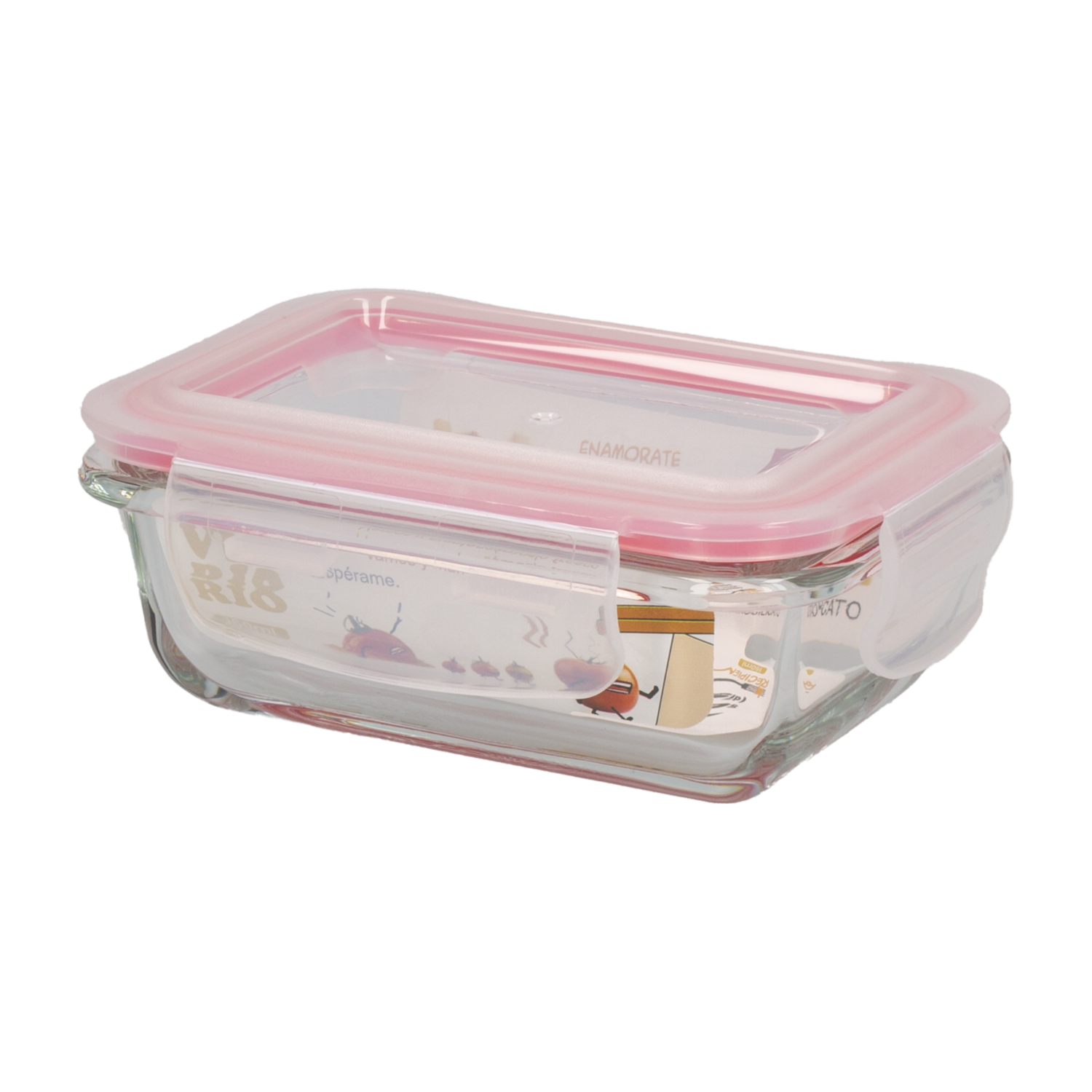Repostero Refractario Rectangular De Vidrio Con Tapa Hermético FREE HOME 160 Ml