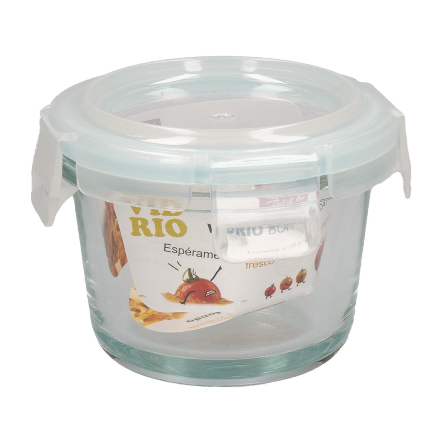 Repostero Refractario De Vidrio Redondo Con Tapa Hermético FREE HOME 130 Ml