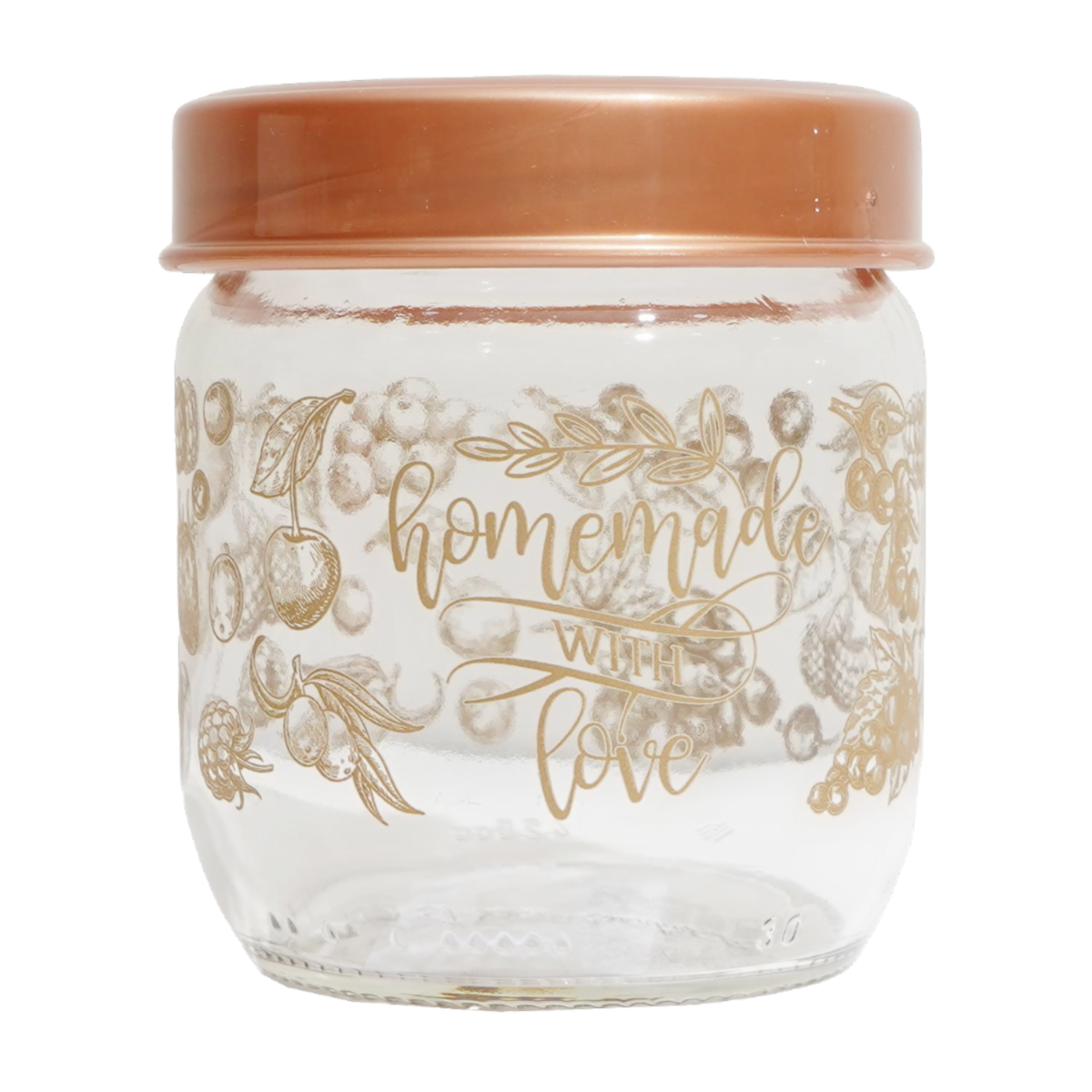 Frasco De Vidrio Con Leyenda Homemade With Love HEREVIN 425 Ml