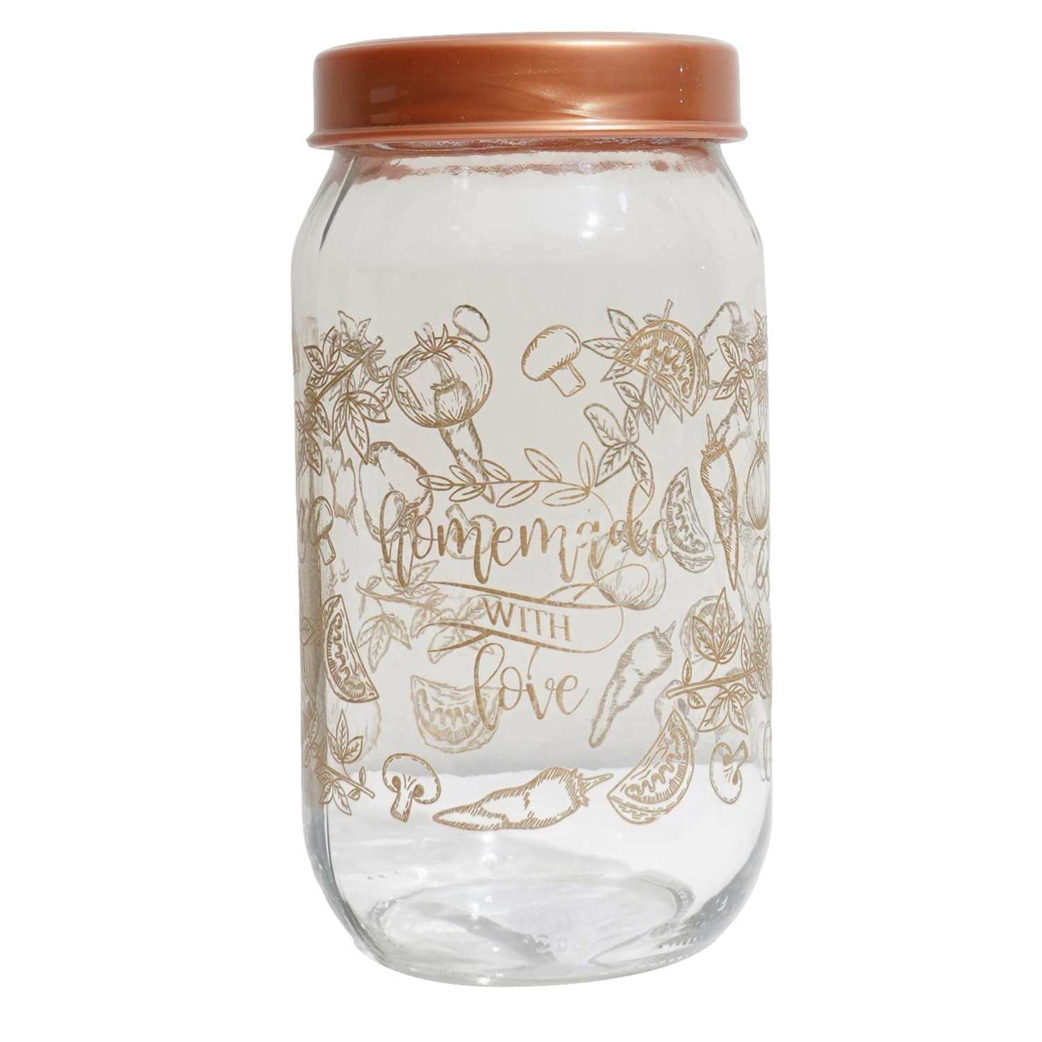 Frasco De Vidrio Con Leyenda Homemade With Love HEREVIN 1 Litro