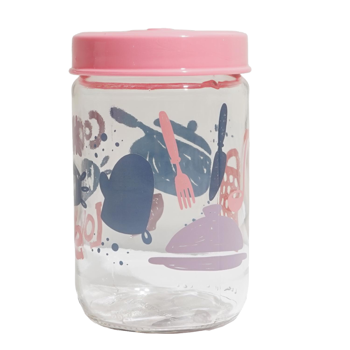 Frasco De Vidrio Con Leyenda Cook With Love HEREVIN 660 Ml