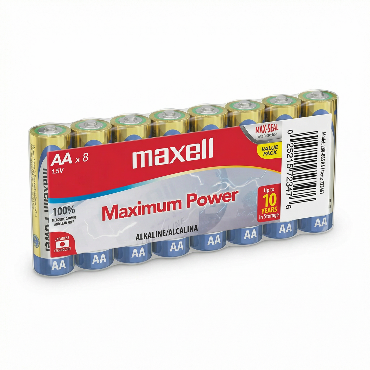 Pila Alcalina AAA Pack MAXELL X 8 Uds