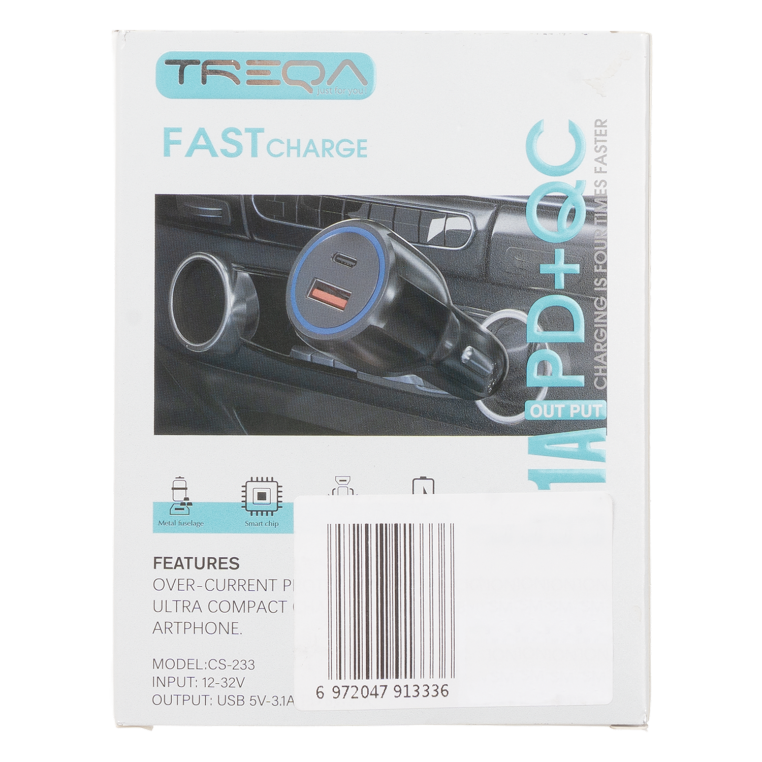 Cargador Para Auto Con Cable Usb TREQA 3,1 A