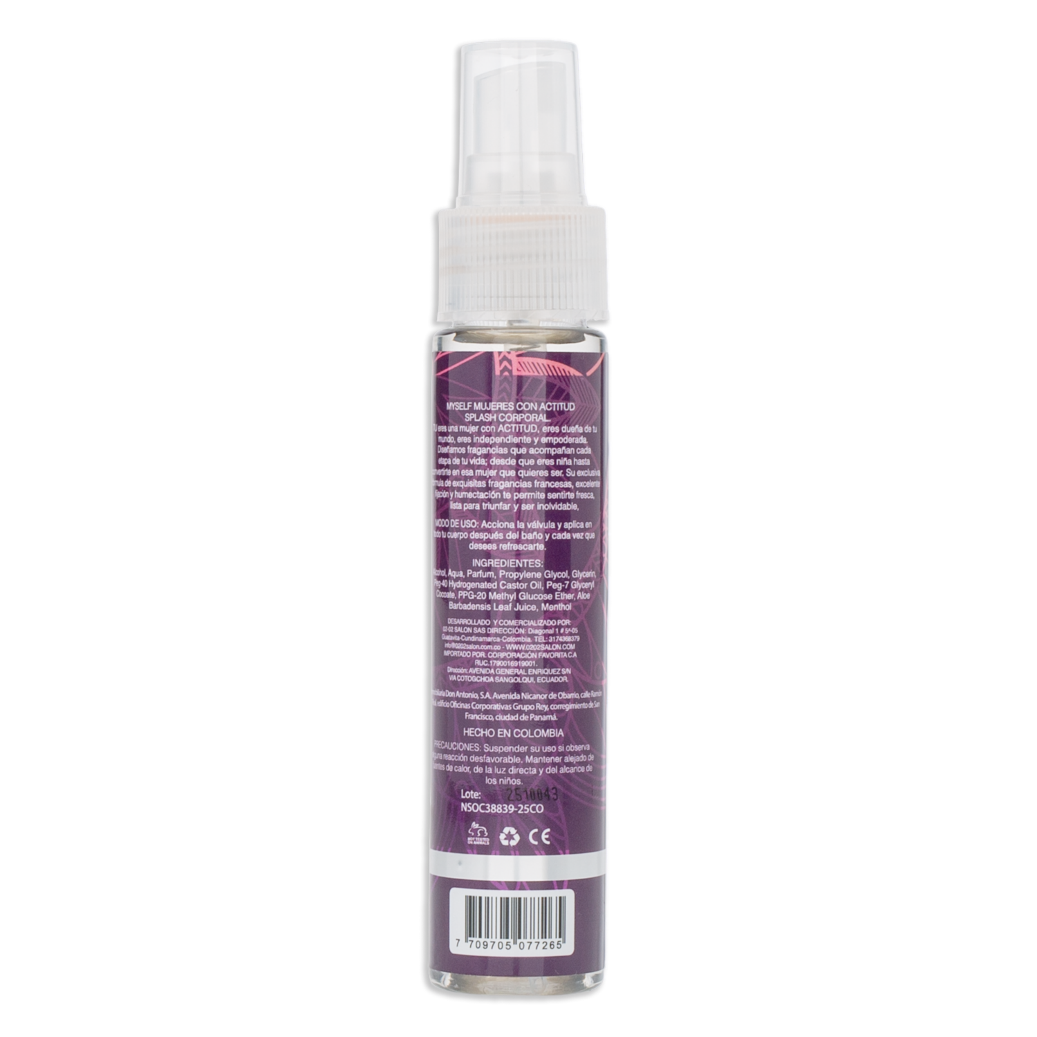 Body Splash Para Chicas Fragancia Poderosa MYSELF 60 Ml