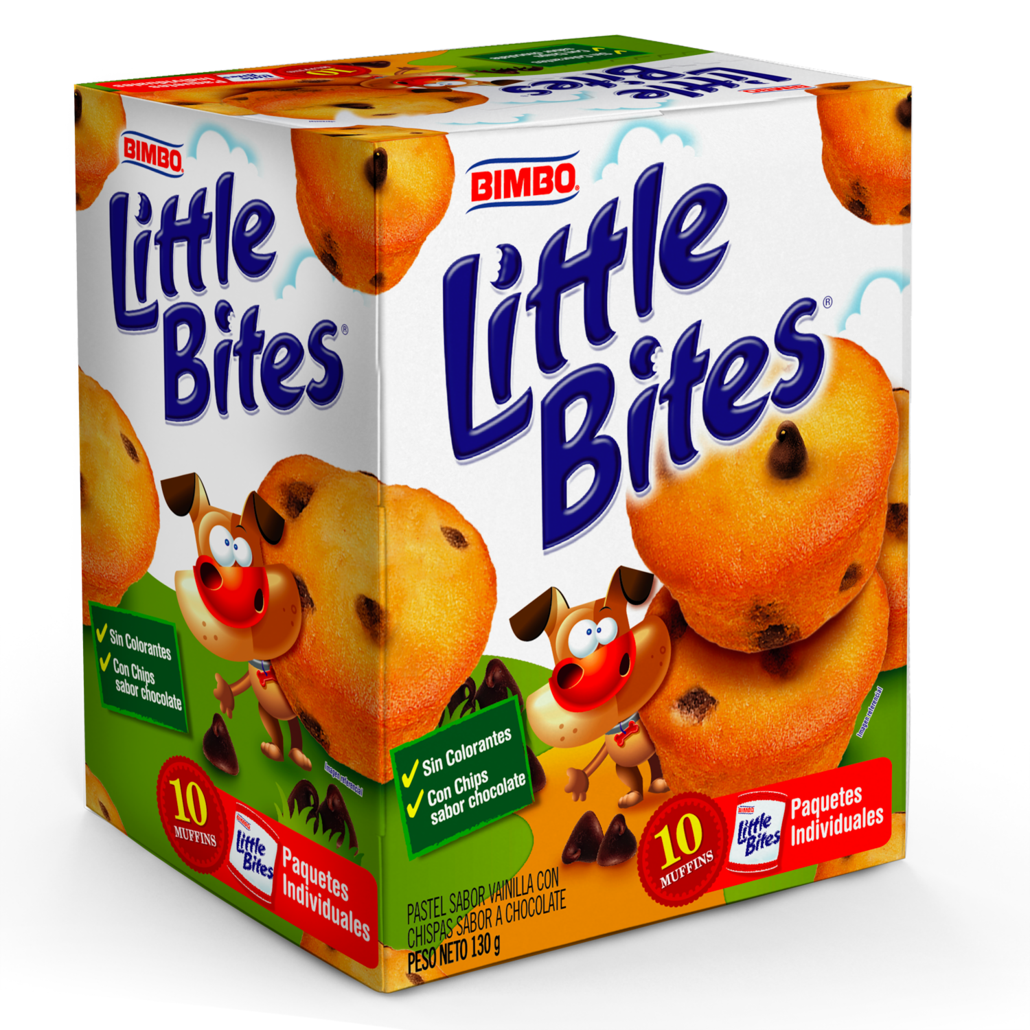Mini Muffins Sabor Vainilla Con Chispas De Chocolate Little Bites BIMBO 130 G