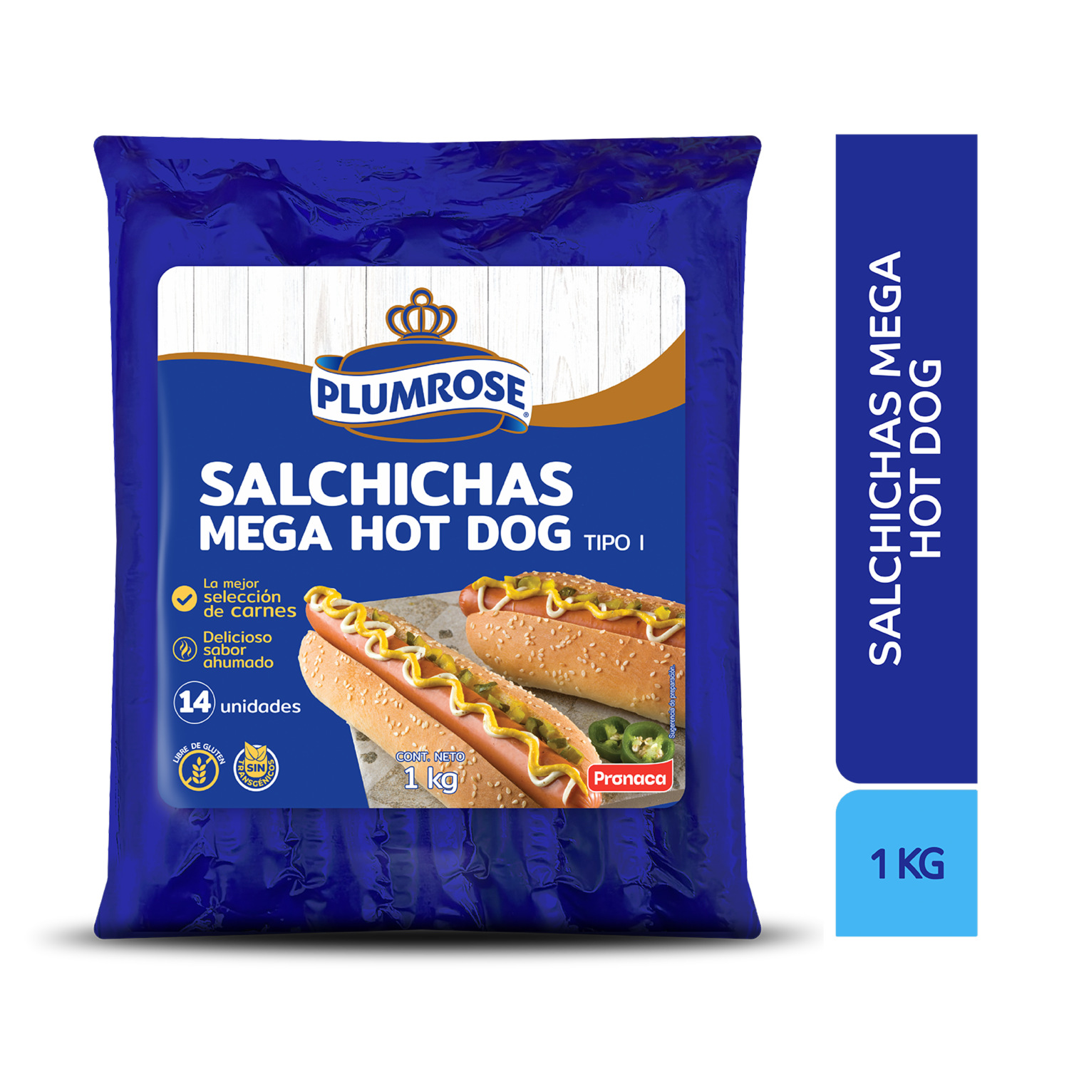 Salchichas Mega Hot Dog PLUMROSE 1Kg
