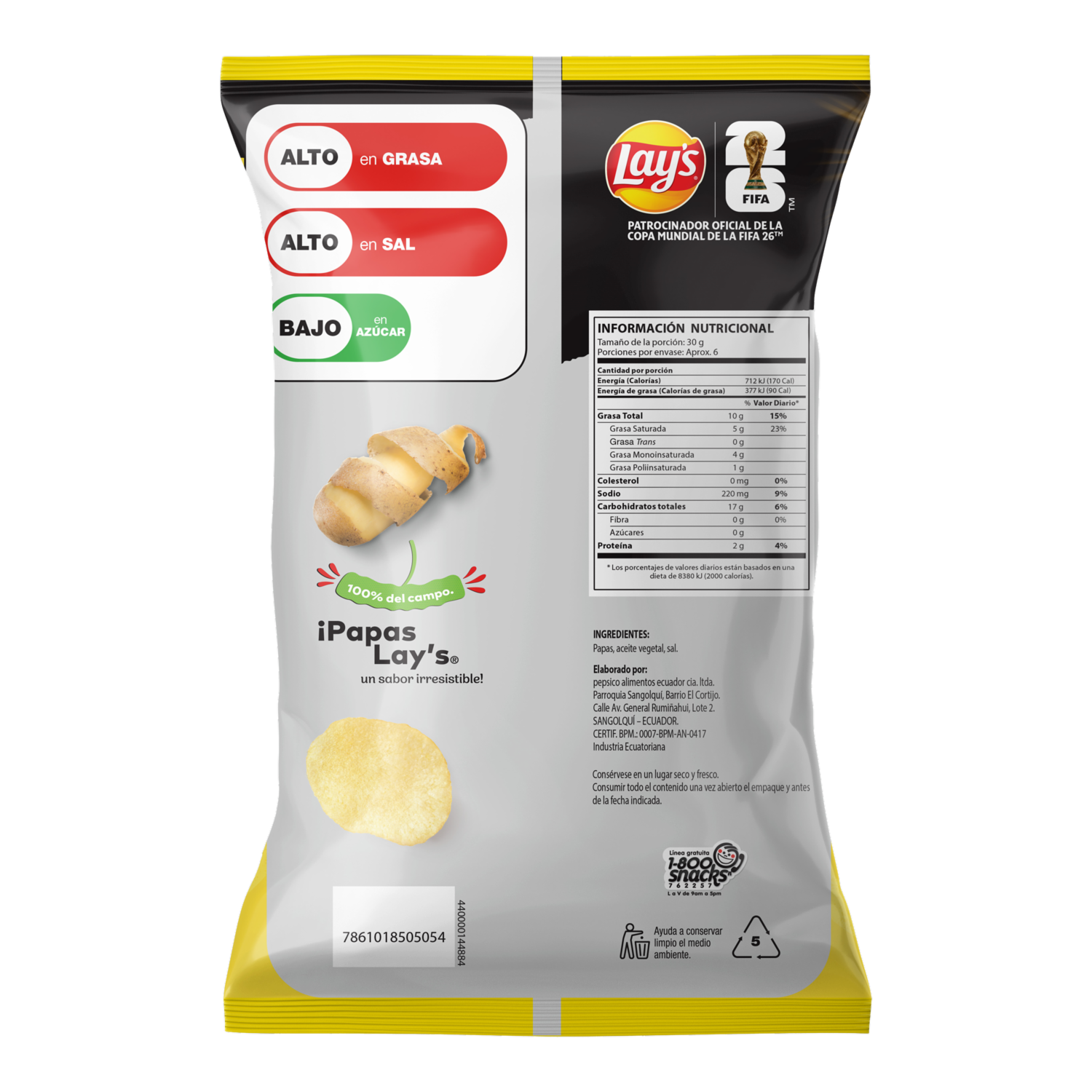 Papas Fritas Naturales Edición Messi LAY’S 174 g