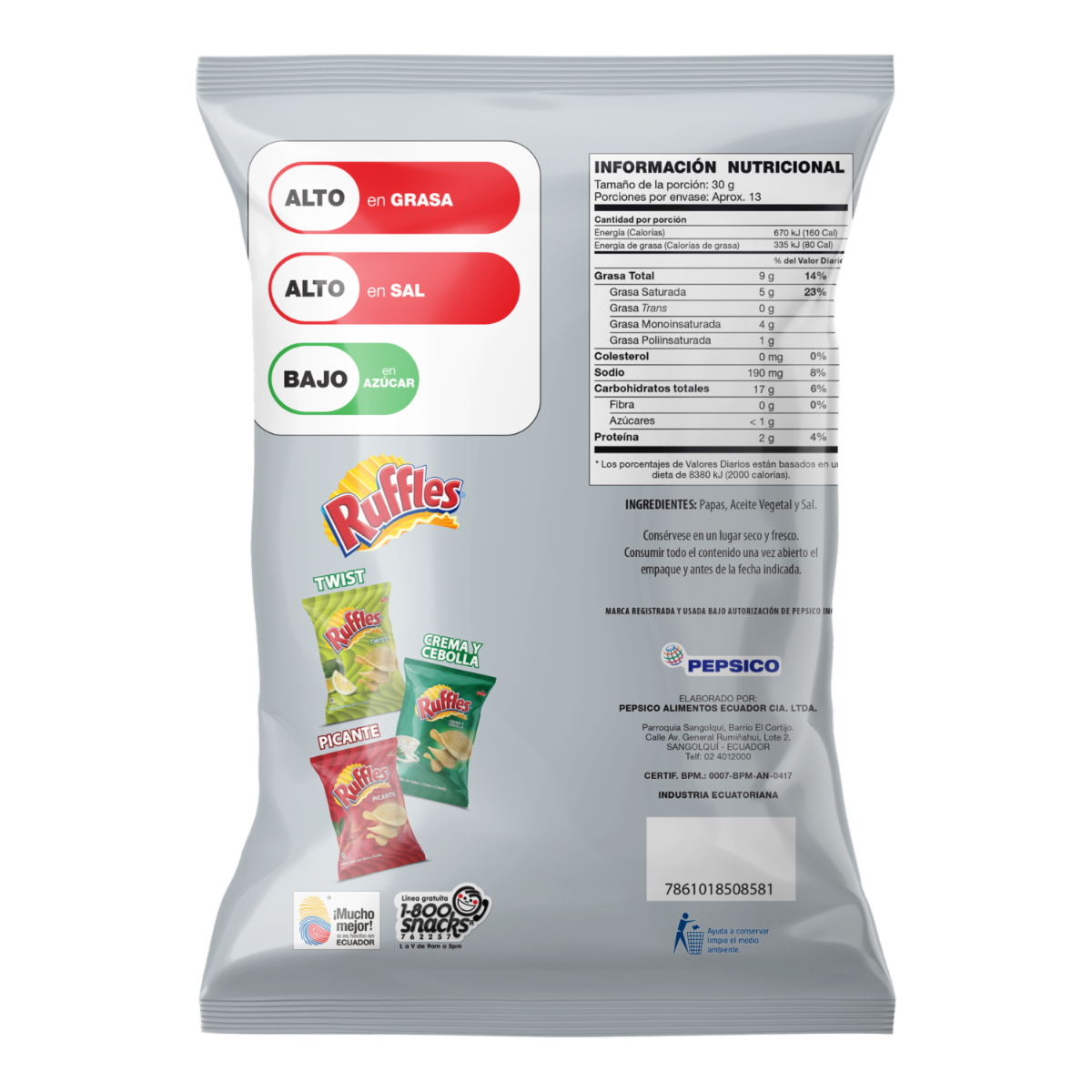 Papas Fritas Sabor Original RUFFLES 400 g