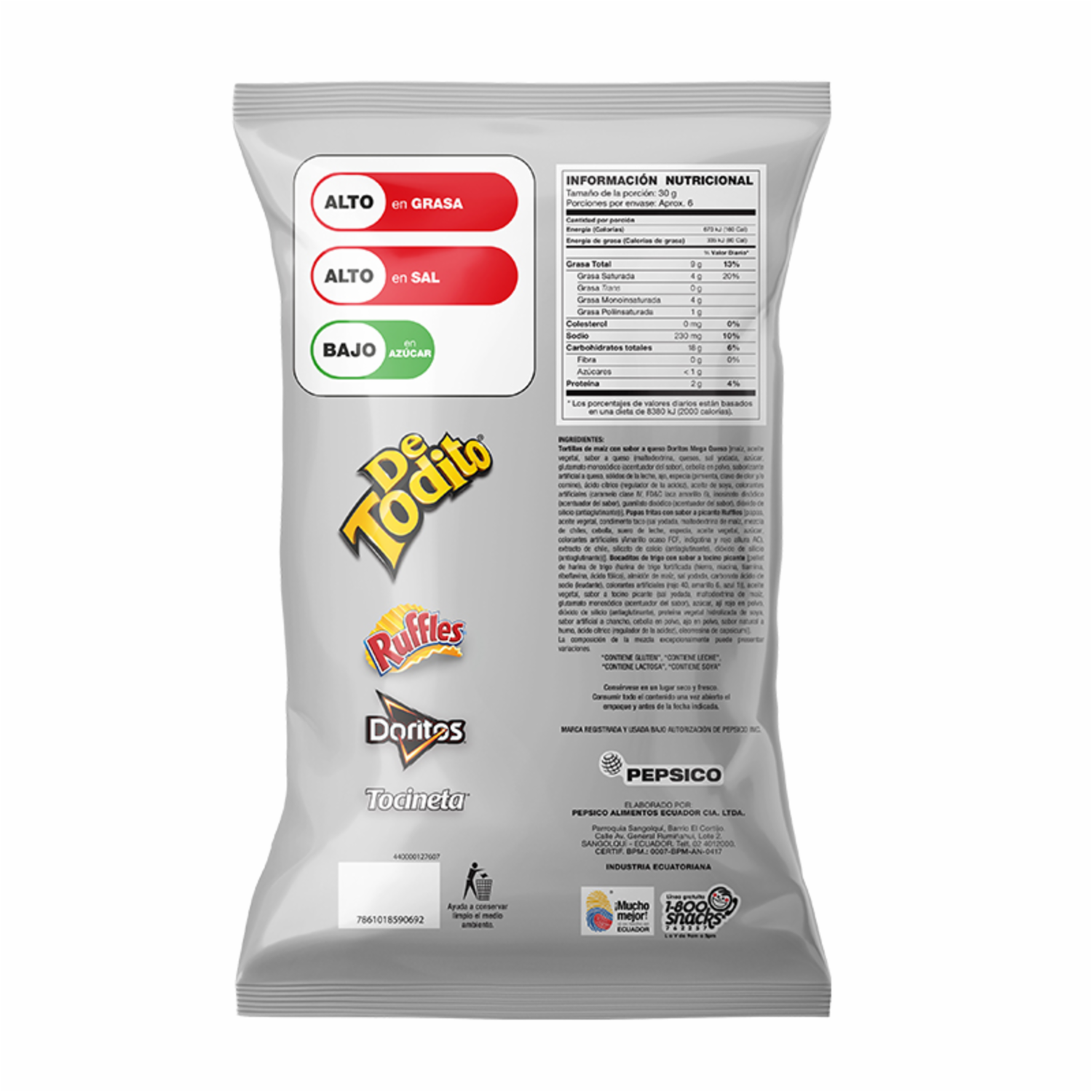 Bocaditos Snack Sabor Picante DE TODITO 186 g