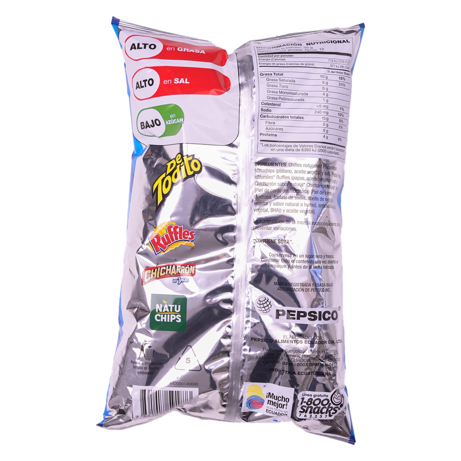 Mix De Bocaditos Chifles Papas Y Chicharrón DE TODITO 355 G
